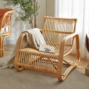 Aesthetics House Decoration Handicraft Natural Rattan Armchair <b>Sofa</b> <b>Modern</b> Luxury Sitting Room Balcony Couches - Product Image 2