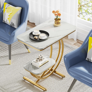Trending Sale 2 Tier C Shape <b>Table</b> with White Marble Top <b>Sofa</b> End <b>Table</b> for Living Room, Drawing Room, Office Coffee <b>Table</b> - Product Image 5