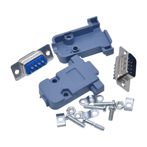 Mâle/Femelle Bleu Droit DB9 D-Sub PCB Mount RS232 Serial Port Connector Socket avec Vis Ecrous pour Composants Électroniques - Product Image 1