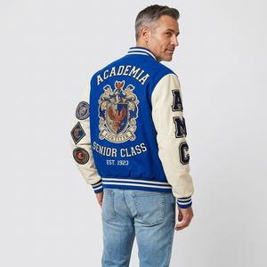 VARSITY SPORTS GEARS OEM Custom Front Sleeve Chenille Embroidery Casual Winter Woolen Vintage Letterman Baseball Varsity <b>Jackets</b> - Product Image 3