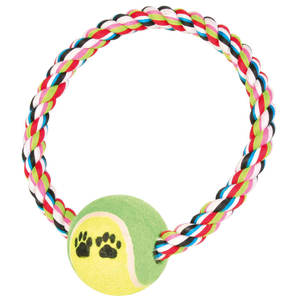 Anneau en coton avec balles de tennis sphériques de 18 cm et 6 cm, jouet interactif et de mouvement pour animaux de compagnie - Product Image 2