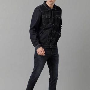 Veste en jean pour homme à manches longues, nouveau design élégant, best-seller, respirante, vêtement d'extérieur uni, streetwear, haut décontracté - Product Image 3