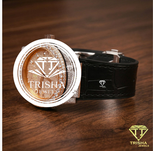 Elegante Reloj de Moissanita y Diamantes en Oro Rosa con Piedras Engastadas a Mano y un Atractivo de Lujo - Product Image 2