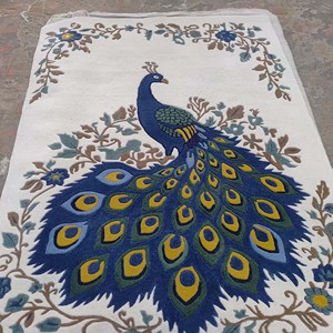 Tapis de luxe à motif floral paon, tufté à la main, pour salon, chambre, antidérapant, durable, décoration intérieure XL - Product Image 4