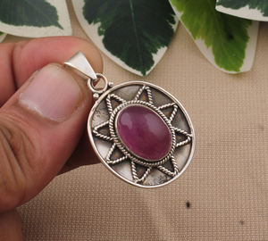 Natural Lavender <b>Jade</b> Pendant Vintage Bezel Setting Unisex 925 Sterling Silver Luxury Gemstone <b>Jewelry</b> Wholesale - Product Image 4