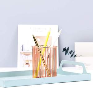 Metal Wire Pen Pencil <b>Holder</b> Stylish Desk Organizer Multipurpose Cup for Office Supplies <b>Makeup</b> Brushes - Product Image 3