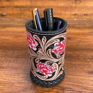 Premium Genuine Leather Pen Holder Storage <b>Box</b> <b>Large</b> Capacity Multi-Functional High-Quality Tooled Leather Desk Organizer <b>Box</b> - Product Image 3