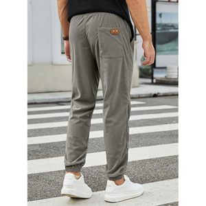 2025 hommes pantalons en velours côtelé cordon taille Stretch conique Joggers pantalons de survêtement Chinos XL coupe ample avec poches lavage coloré - Product Image 3