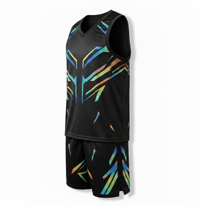 Uniformes de baloncesto sublimados personalizados al por mayor, conjuntos de calidad profesional, multicolor, transpirables y de secado rápido. - Product Image 1