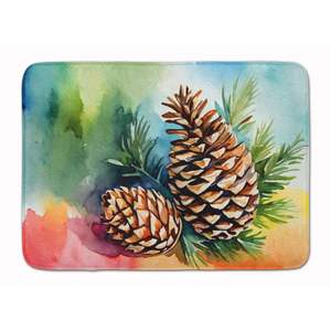 Alfombra de baño de espuma viscoelástica con borlas de cono de pino blanco Maine, alfombra de cocina antifatiga lavable a máquina, cojín cómodo para Baño - Product Image 1