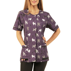 Blouse de toilettage robuste imperméable anti-poils en tissu polyester, couleur personnalisée, logo personnalisé, commande en gros - Product Image 1