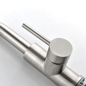 Rubinetto da Cucina con Doccetta Estraibile a Doppia Maniglia, Miscelatore Monocomando in Acciaio Inox Lucido e Ottone per Lavello - Product Image 4
