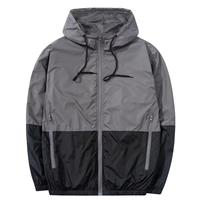 Veste coupe-vent imperméable à capuche pour homme, manches longues, grande poche zippée, veste d'extérieur, logo personnalisé