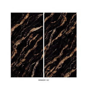 แผ่นพอร์ซเลนเนื้อหนาขนาดใหญ่1600x3200มม. สีดำซีรีย์มันวาวดีไซน์คลาสสิกทันสมัย - Product Image 3