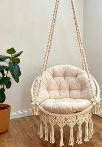 <b>Macrame</b> Hammock Chair, <b>Macrame</b> Round Swing, Hanging Cotton <b>Macrame</b> Hammock Chair, <b>Macrame</b> Swing Chair, <b>Macrame</b> handmade Swing - Product Image 2