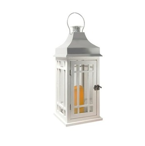 Portavelas de Madera Rústico Hecho a Mano con Paneles de Vidrio Transparente y Asa de Cuerda Decorativa - Product Image 2
