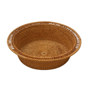 Plateau de service en rotin naturel tressé, plat décoratif en bois pour salle à manger, cuisine, rangement, accessoire esthétique - Product Image 1