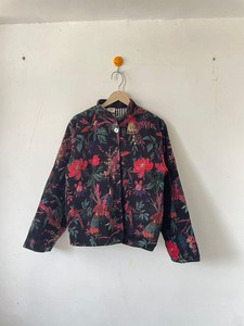 Indian Handmade Cotton Quilted Reversible <b>Velvet</b> <b>Blazer</b> Jacket with Animal Print Three-Quarter Sleeve for Girls - Product Image 2