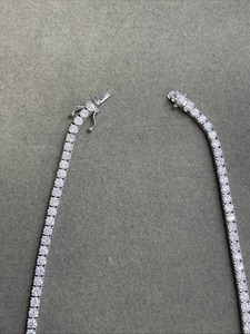 Elegante Collar Gargantilla de Diamantes Continuos para Mujer, Collar de Tenis de Oro Blanco de 18K, Chapado en Rodio, de Lujo para Boda - Product Image 2