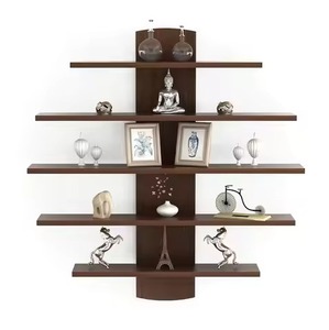 Juego de Estantes Flotantes de Madera Maciza de 5 Niveles, Estantes de Madera Montados en la Pared para Almacenamiento y Decoración del Hogar - Product Image 1