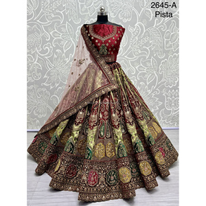 Collections de velours de vêtements de mariée indiens pour la mariée avec le travail de Zarkhan par Fabzone - Product Image 1