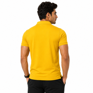 Polo jaune personnalisé en gros |   Polo d'entreprise en polyester OEM ODM |   Polo de golf avec logo brodé pour le travail - Product Image 4