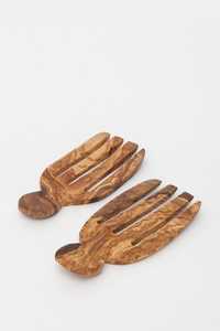 Mélangeurs à salade en bois faits à la main pour le service à table – Mélangeurs écologiques en bois pour cuisines écoresponsables - Product Image 2