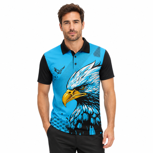 Camiseta Polo Deportiva Sublimada con Estampado de Águila Personalizada, Transpirable, de Secado Rápido, para Hombre, para Golf, Casual, de Manga Corta, para Equipo - Product Image 4
