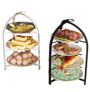 Moderno Soporte de Servicio de 3 Niveles, Exhibidor de Alimentos de Metal, Organizador de Frutas, Mariscos y Postres para Encimera de Cocina - Product Image 3