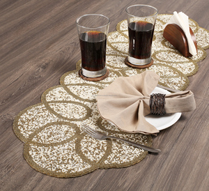 พรมปูรองจานผ้าปูรองจานผ้าปูรองจานผ้าปูรองจานแฟนซีตกแต่งงานคริสต์มาสทำมือสำหรับงานแต่งงาน - Product Image 3