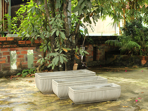 Macetas de rayas de canal rectangular de lujo para exhibición de plantas funcionales y decorativas de jardín - Product Image 4