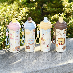 Gobelet isotherme en acier inoxydable de 600 ml au design mignon pour enfants, isolation thermique de 6 à 12 heures pour boissons chaudes/froides - Product Image 3