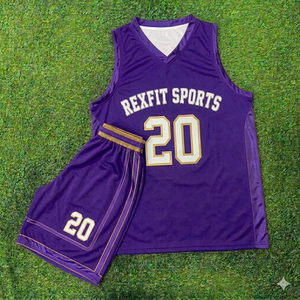 REXFIT SPORTS Ensemble de vêtements de sport de qualité supérieure personnalisés pour hommes, t-shirt et short athlétiques, vêtements d'entraînement de fitness, fabricant de vêtements de sport - Product Image 2