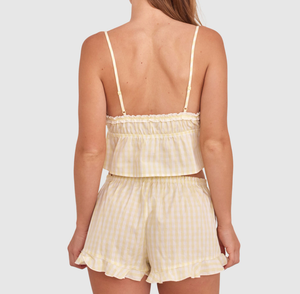 Conjunto de Pijama para Mujer, Top Corto con Tirantes Finos y Volantes, y Pantalones Cortos, 2 Piezas, Ropa de <span class=keywords><strong>Dormir</strong></span> Suave y Transpirable para el Verano y el Descanso Diario - Product Image 4