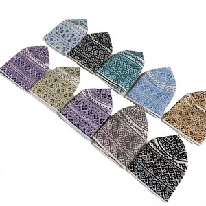 Wholesale <b>Navy</b> Blue Classic Omani Kummah Smooth Cotton Blend Comfortable Muslim Worship Prayer <b>Caps</b> - Product Image 3