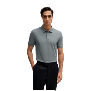 Polo de Punto para Hombre, Color Sólido, Manga Corta, Transpirable, Estilo Casual, Corte Regular, Tela de Algodón Roja - Product Image 2