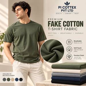 Tissu en coton imitation pour t-shirts, doux, respirant et durable, pour vêtements décontractés et confection, provenant d'un fournisseur indien, en vente. - Product Image 3