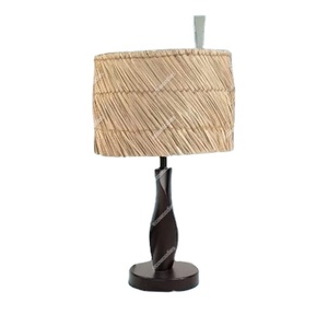 Lampe de table moderne de luxe en bambou naturel tissage lampe de bureau veilleuse tissée pour chambre restaurant meubles de maison salon - Product Image 1
