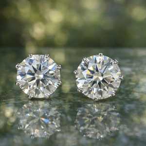 Hot Selling 3CT Round Cut Moissanite Stud <b>Earrings</b> For Women's 925 <b>Silver</b> Fine Trendy Party Jewelry For Wedding Bride - Product Image 3