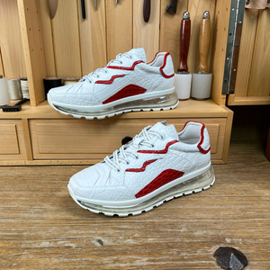 Chaussures de sport décontractées de luxe pour hommes en cuir véritable avec semelle à coussin d'air, personnalisation sur mesure - Product Image 2