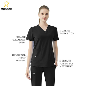 <b>Scrub</b> <b>Tops</b> for Women V-Neck Classic Fit with Two Pockets for Medical Uniforms Four-Way Stretch, Anti-Wrinkle - Product Image 4