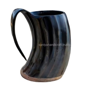 Saniya Artesanías Cuerno de búfalo natural Jarra de cerveza Pulido Estilo vikingo Cuerno de buey Cuerno para beber Estilo animal Artesanías naturales - Product Image 5