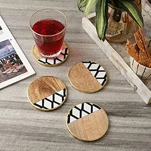 Custom Rectangle Horn Inlay <b>Coaster</b> with 5mm/6mm Thickness <b>for</b> Home Table Use Eco-Friendly <b>Drinks</b> & Coffee Cup - Product Image 4