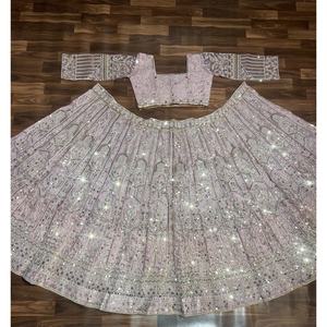 Hermoso hilo bordado vestido de noche desgaste del partido Lehenga Choli - Product Image 4