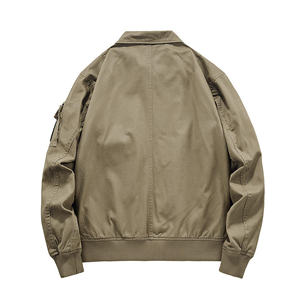 Men's <b>Jacket</b> Solid Color Zipper Closure Casual Autumn Wear Windproof Turn-down Collar Regular Fit - Product Image 2