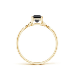 Anillo de Compromiso Minimalista con Diseño de Espiral y Diamante Negro Corte Princesa Natural para Mujer, Oro 10K 14K 18K, Plata 925 935 - Product Image 4