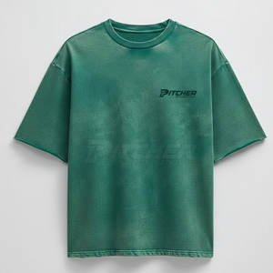T-shirt délavé pour homme prêt pour la ville, en coton respirant, tenue décontractée et tendance pour le quotidien - Product Image 4