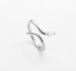Anillo Ajustable de Plata de Ley 925 Chapado en Oro con Circonitas en Racimo, Diseño Minimalista para Mujer, Unisex, Uso Diario - Product Image 1