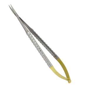 Micro Tijeras Castroviejo TC 18cm Curvas de Carburo de Tungsteno y Acero Inoxidable, Instrumento Quirúrgico de Precisión - Product Image 1