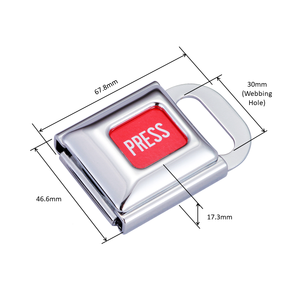 Safety Belt Buckle S50C Carbon Steel <b>Press</b> <b>Button</b> Release for Pet Harness 38mm Webbing Tensile Strength 2000kg ISO 9001 - Product Image 2